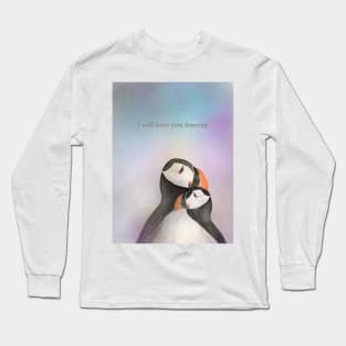 I will love you forever, puffin, couple, spirit animal Long Sleeve T-Shirt